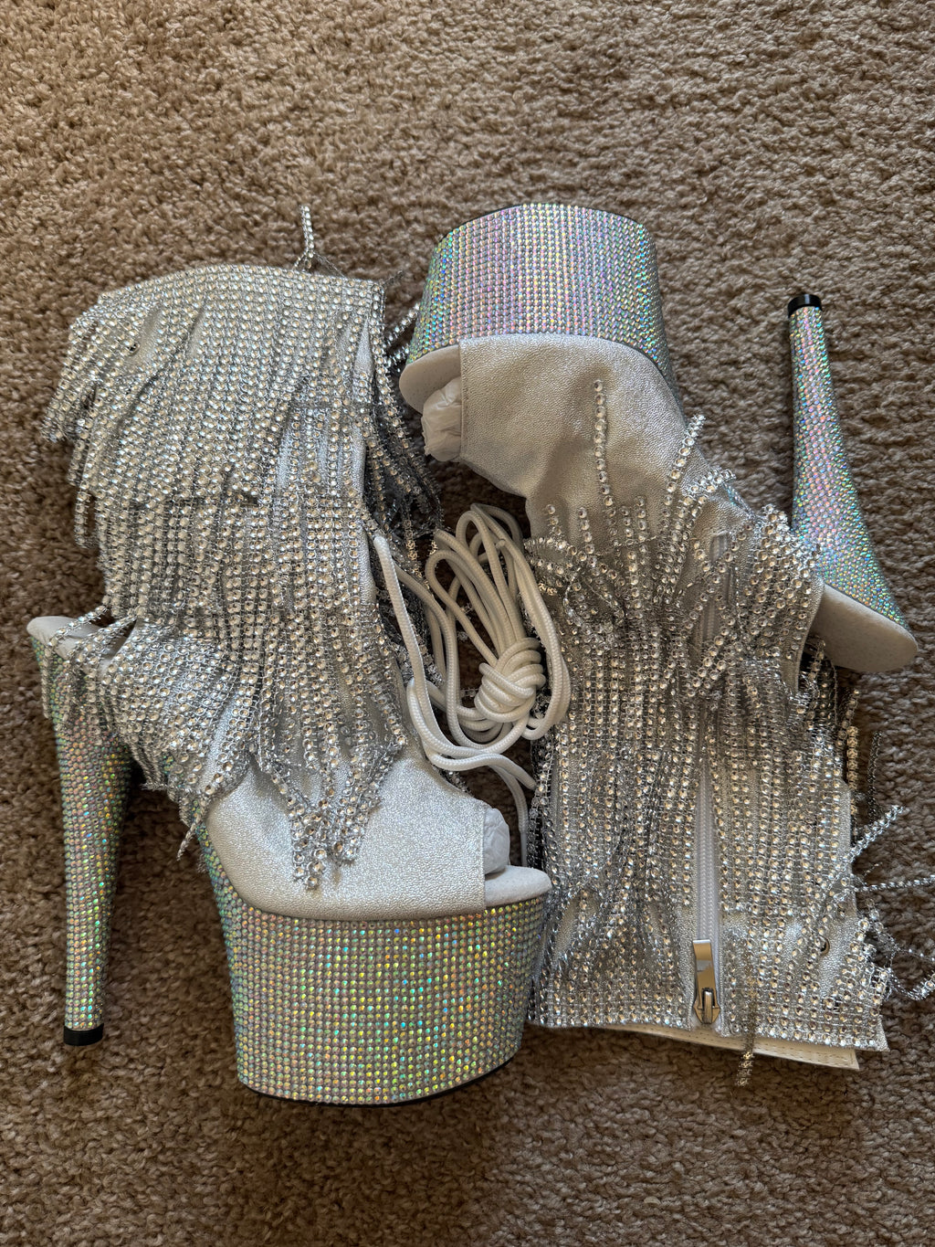 Silver Tassel Ankle Boots