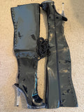 Black Kitten Heel Thigh High Boots
