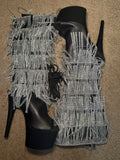 Black Tassel Knee High Boots