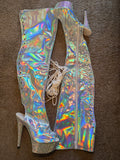 Silver Thigh High Boots