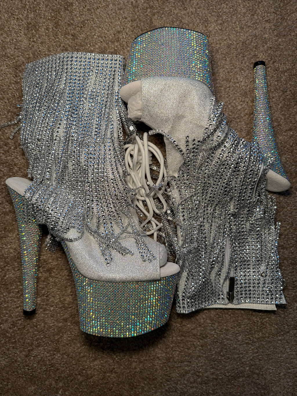 Silver Tassel Ankle Boots